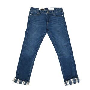 Anthropologie Pilcro Jeans Size 27 Cuffed Slim Boyfriend Cropped Length